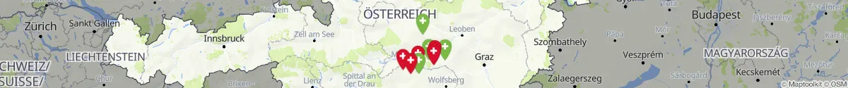 Map view for Pharmacies emergency services nearby Teufenbach-Katsch (Murau, Steiermark)